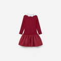 Burgundy Knit Taffeta Dress