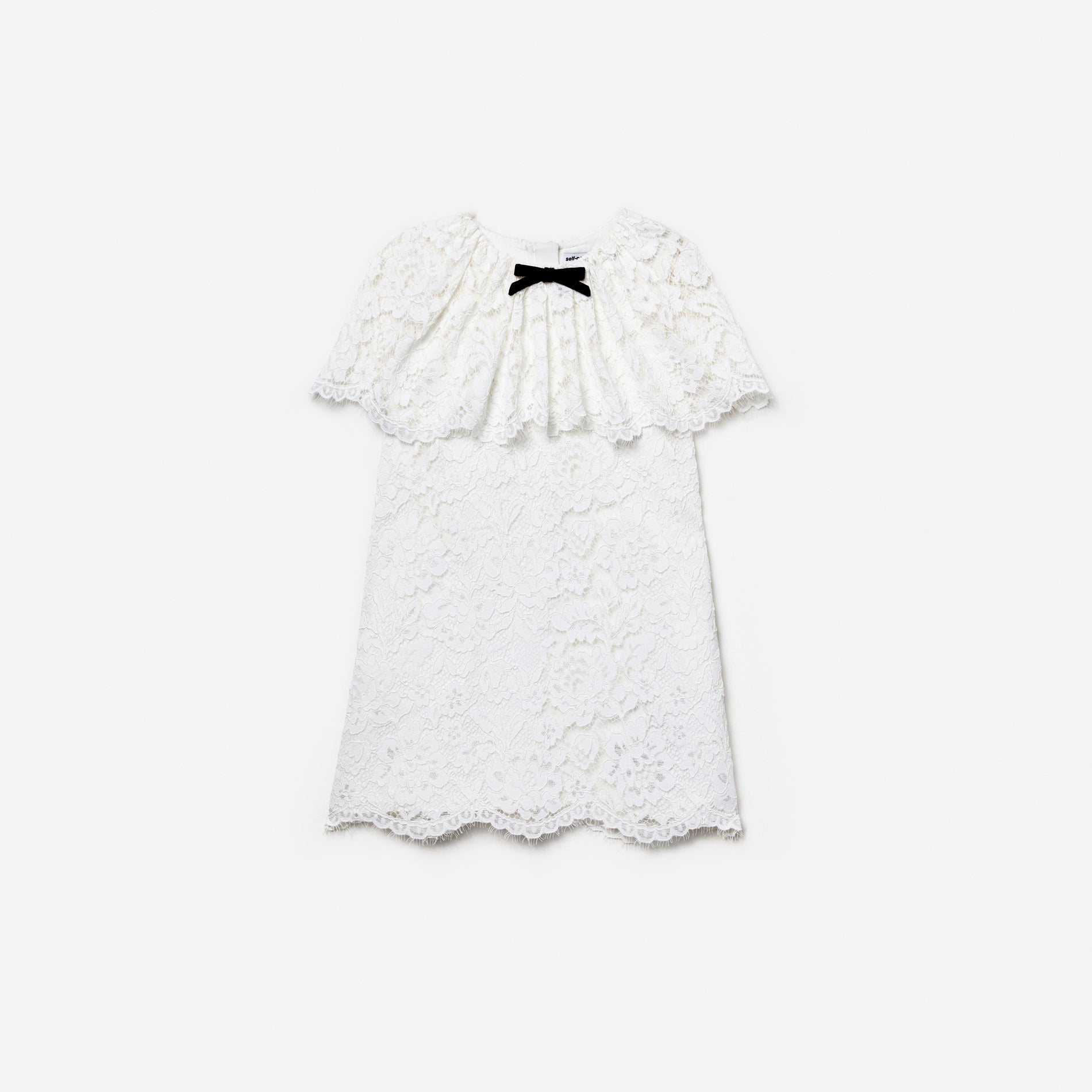 White Floral Lace Cape Dress