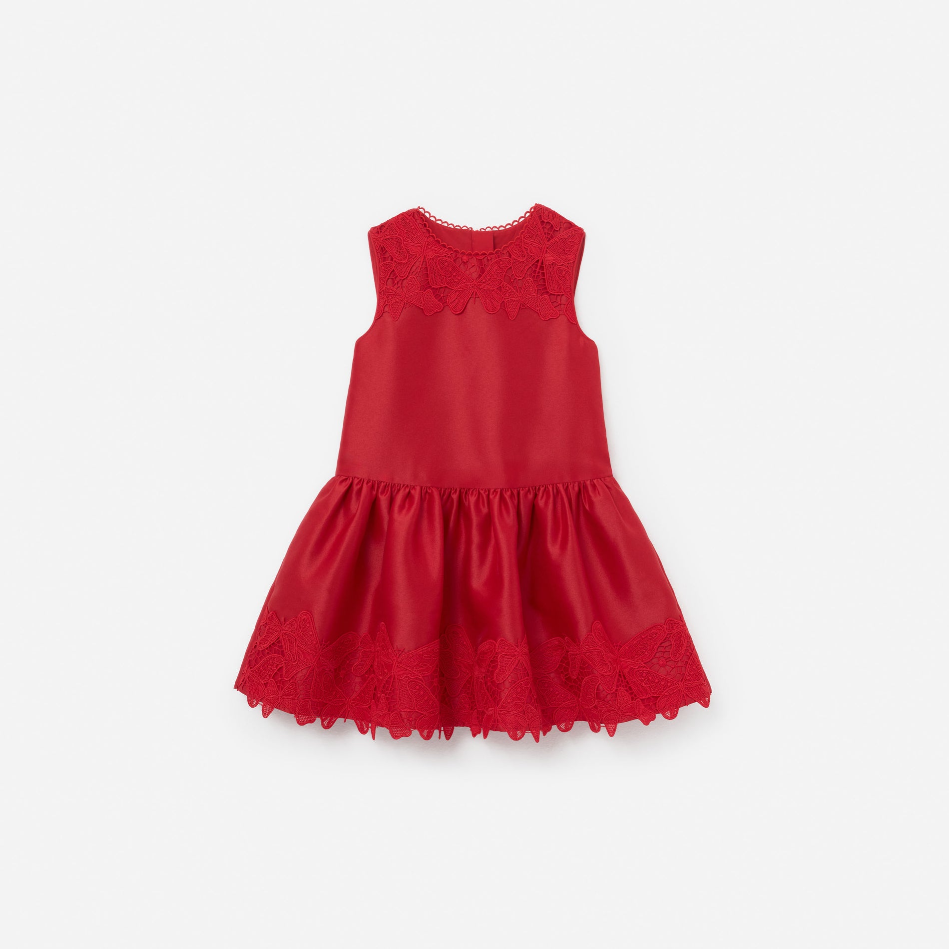 Red Taffeta Lace Dress