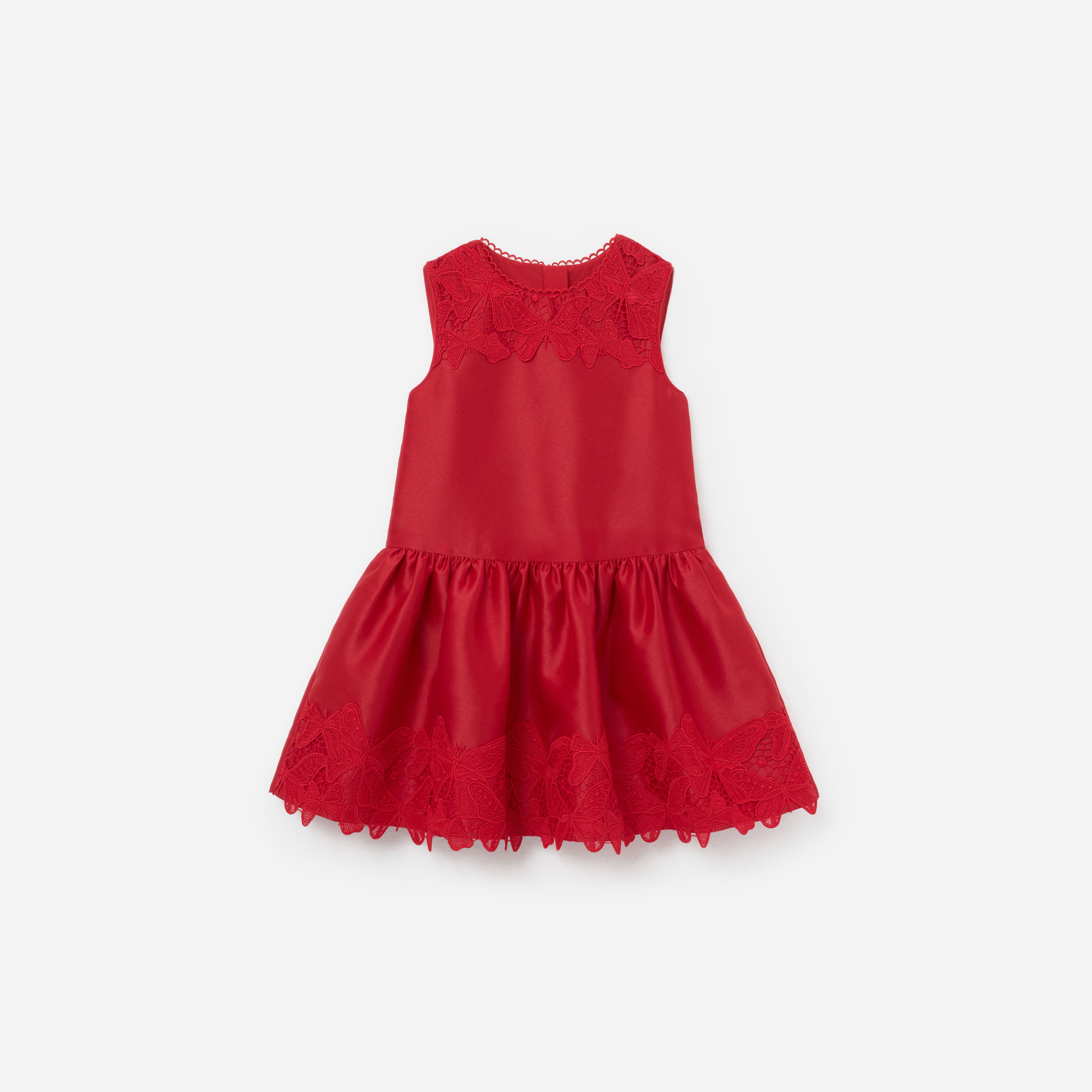 Red Taffeta Lace Dress