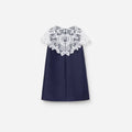 Navy Taffeta Butterfly Lace Dress