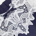 Navy Taffeta Butterfly Lace Dress