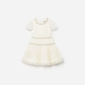 Cream Tulle Tiered Dress