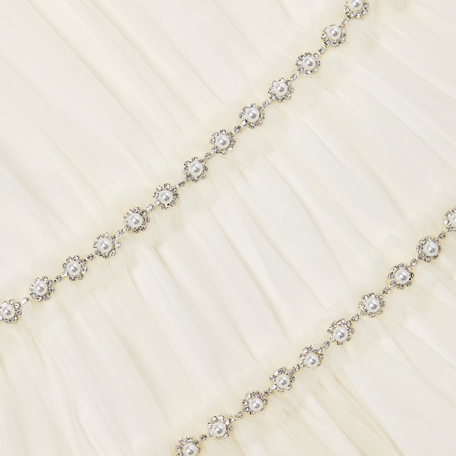 Cream Tulle Tiered Dress