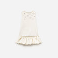 Cream Satin Bubble Hem Dress