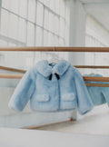 Blue Faux Fur Bow Jacket