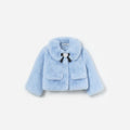 Blue Faux Fur Bow Jacket