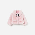 Pink Faux Fur Bow Jacket