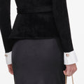 Black Chenille Satin Maxi Dress