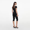 Black Crepe Bow Collar Top