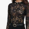 Black Floral Lace Bodysuit