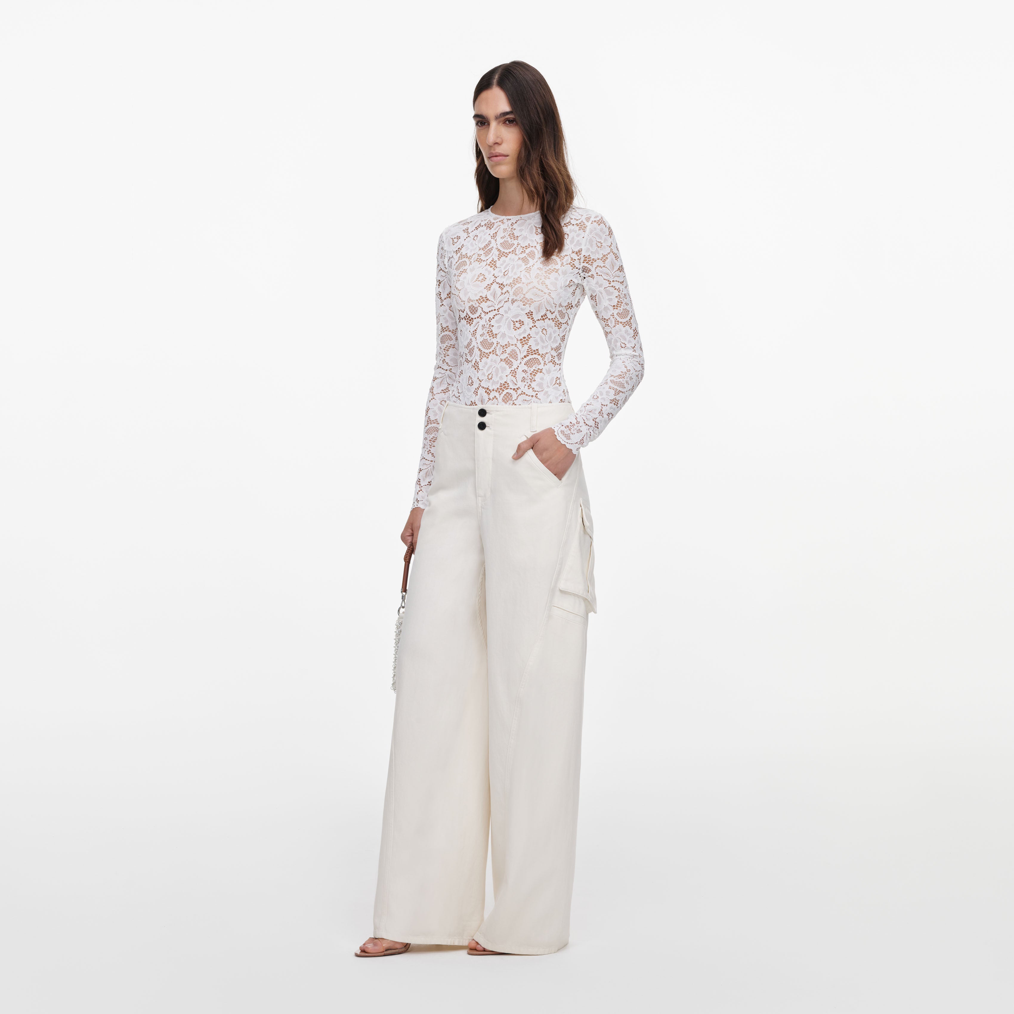 White Floral Lace Bodysuit