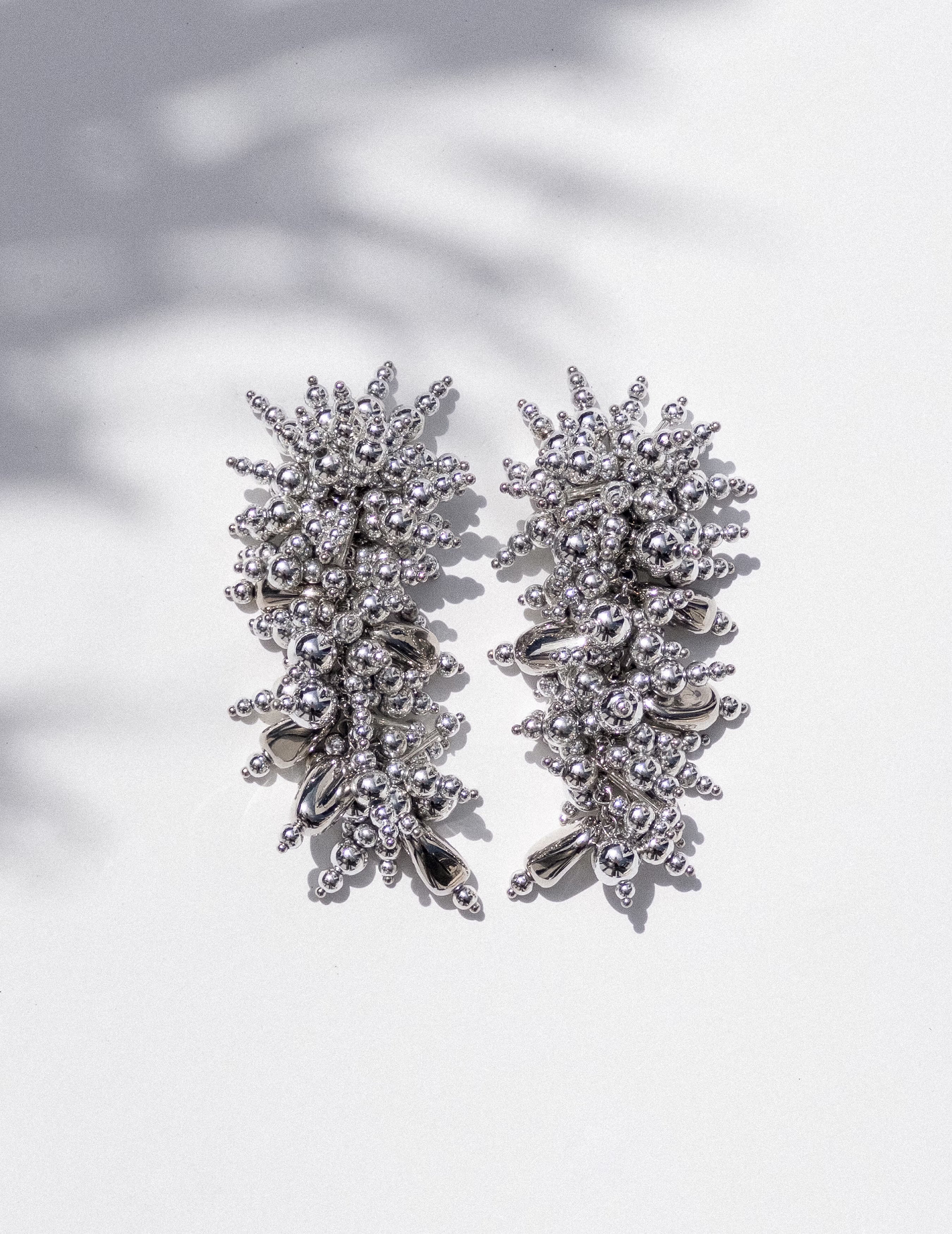 Silver Beaded Dangle Earring