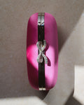 Bright Pink Satin Clutch Bag