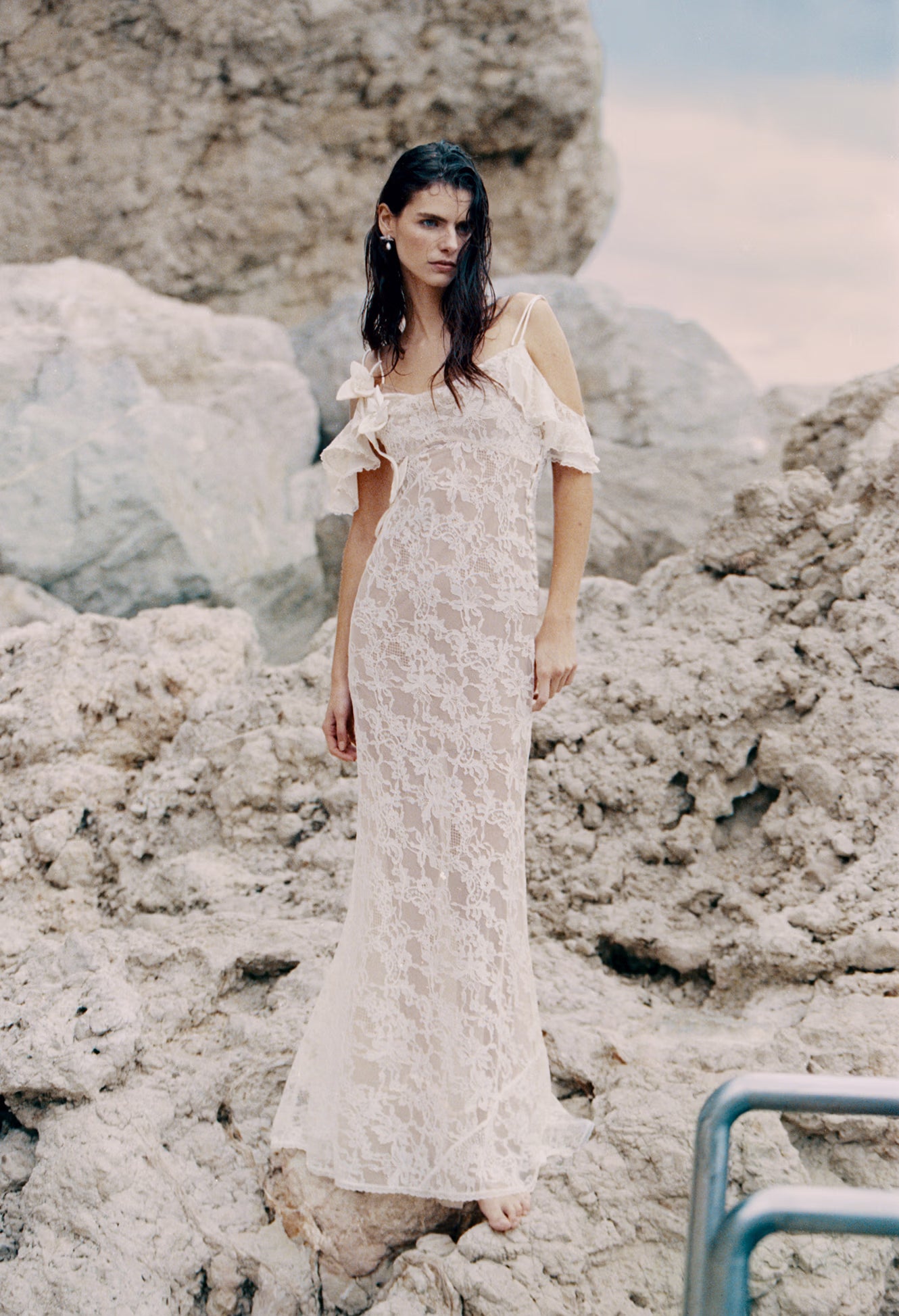 Cream Lace Flower Maxi Dress self-portrait Cream Lace Flower Maxi Dress self-portrait