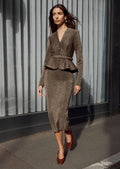 Bronze Tailored Knit Midi Dress