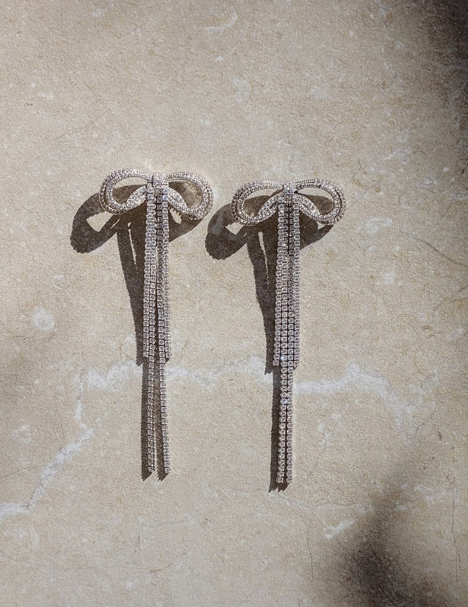 Double Crystal Bow Earrings