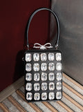 Black Satin Crystal Micro Bag