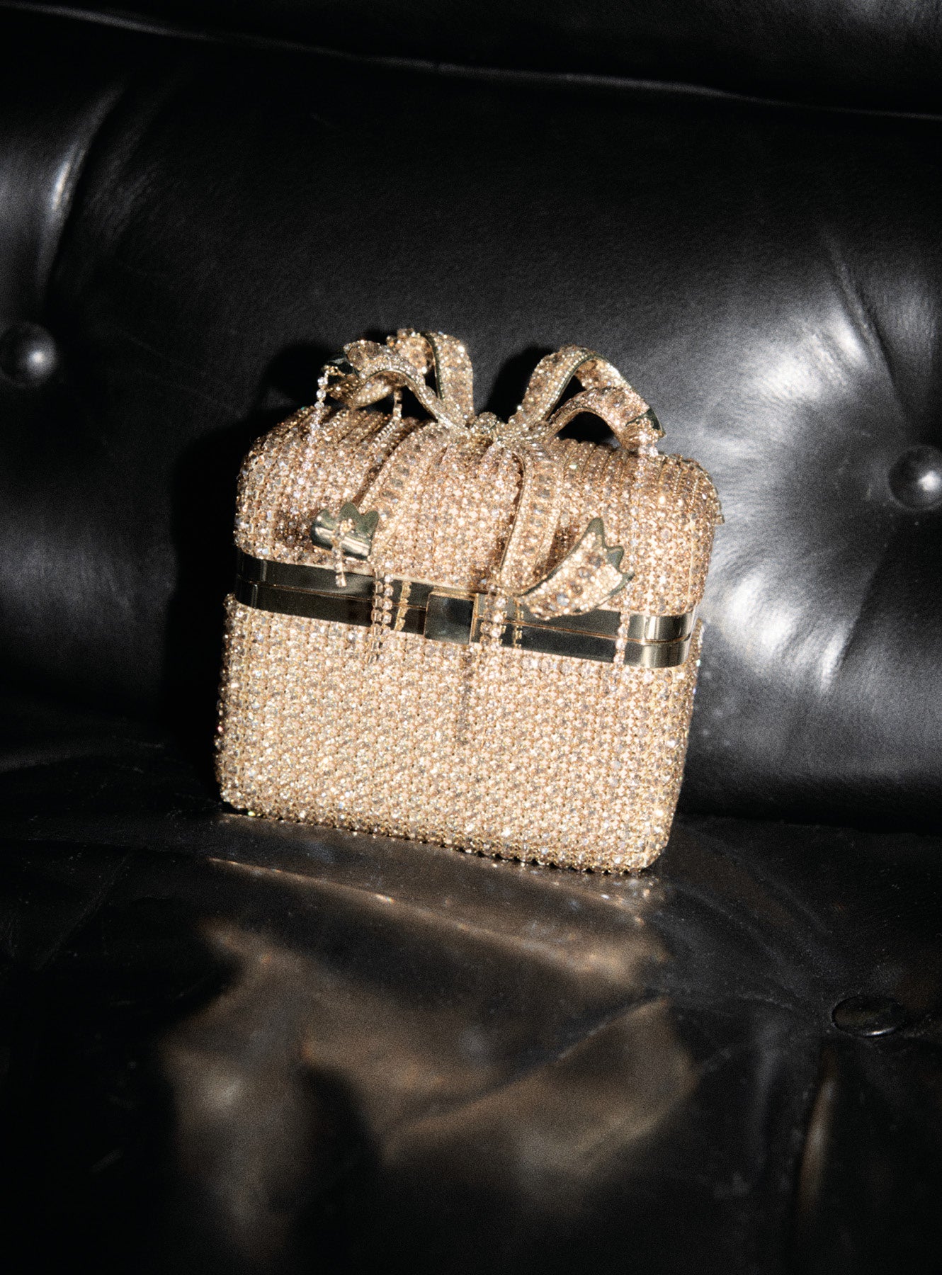 Gold Crystal Vanity Case