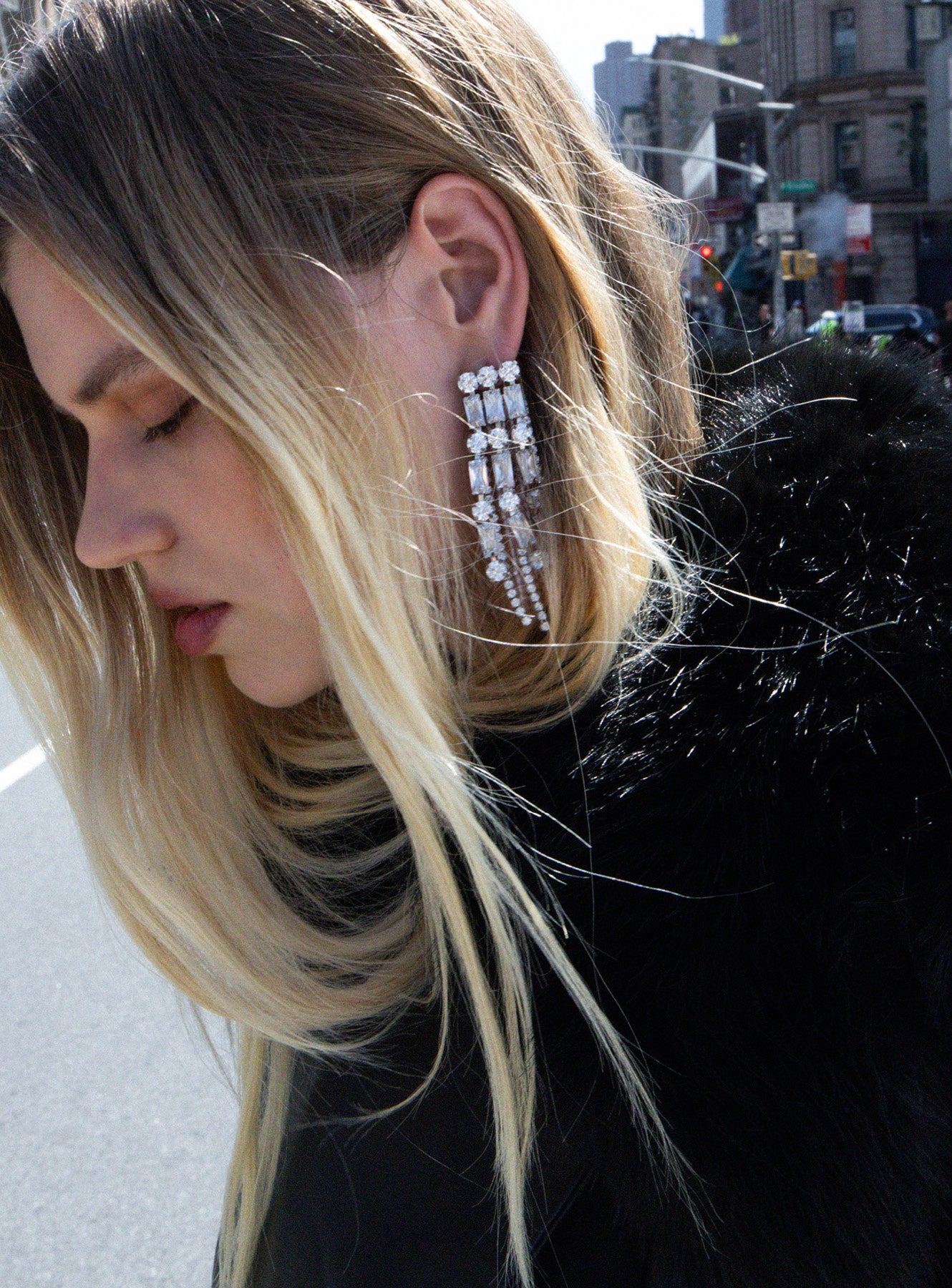 Crystal Pink Droplet Earrings