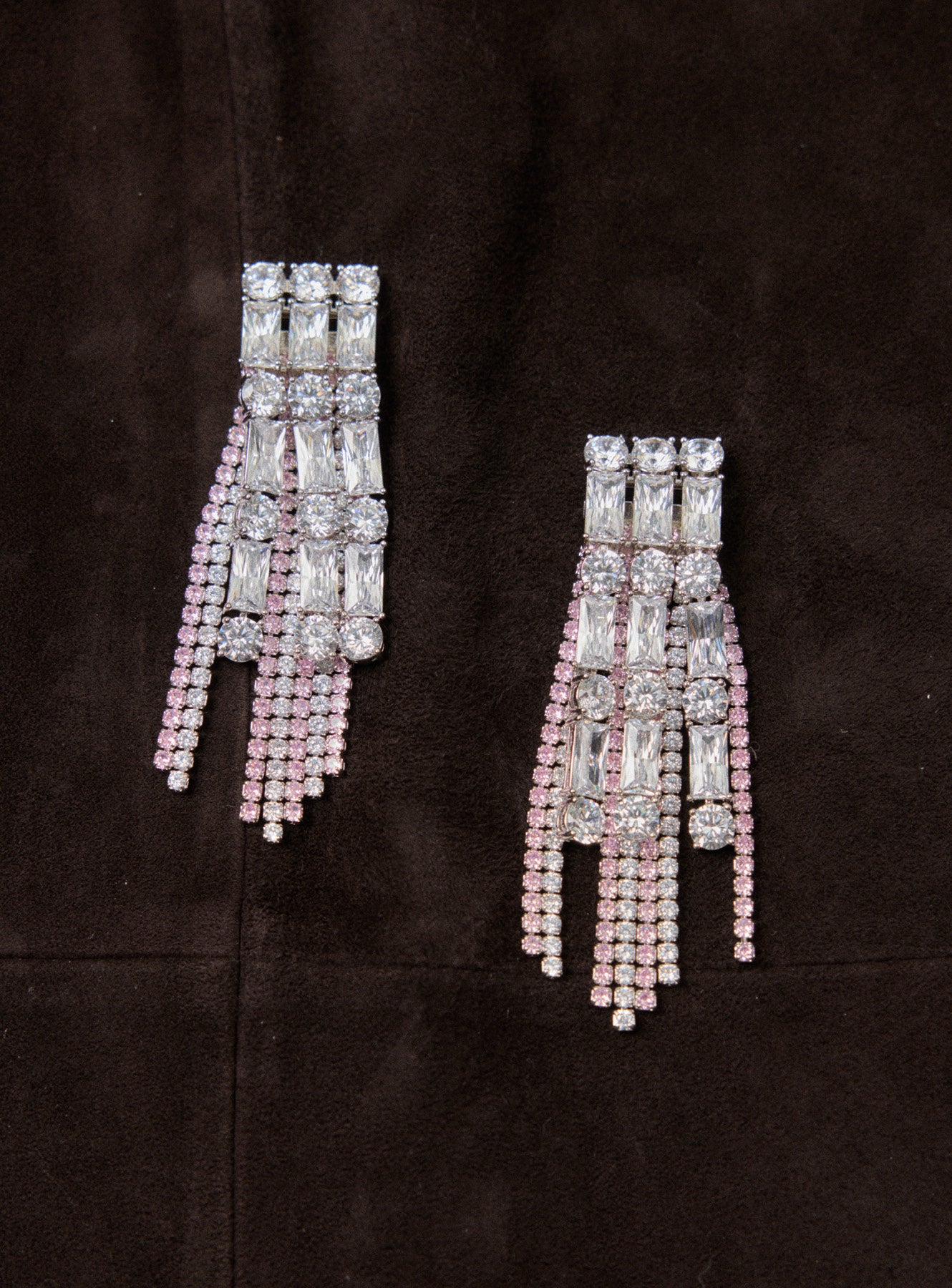 Crystal Pink Droplet Earrings