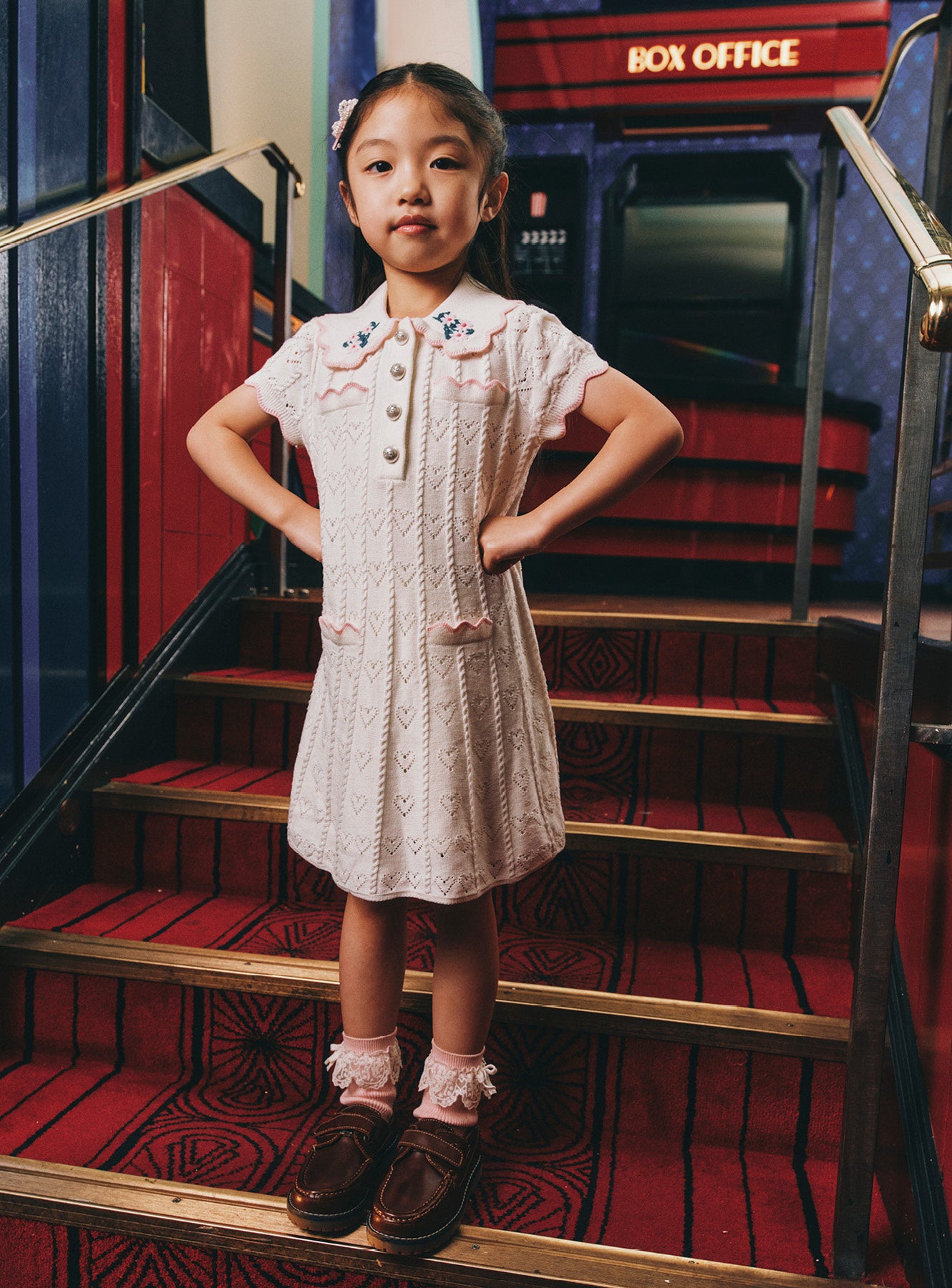 Cream Heart Knit Dress