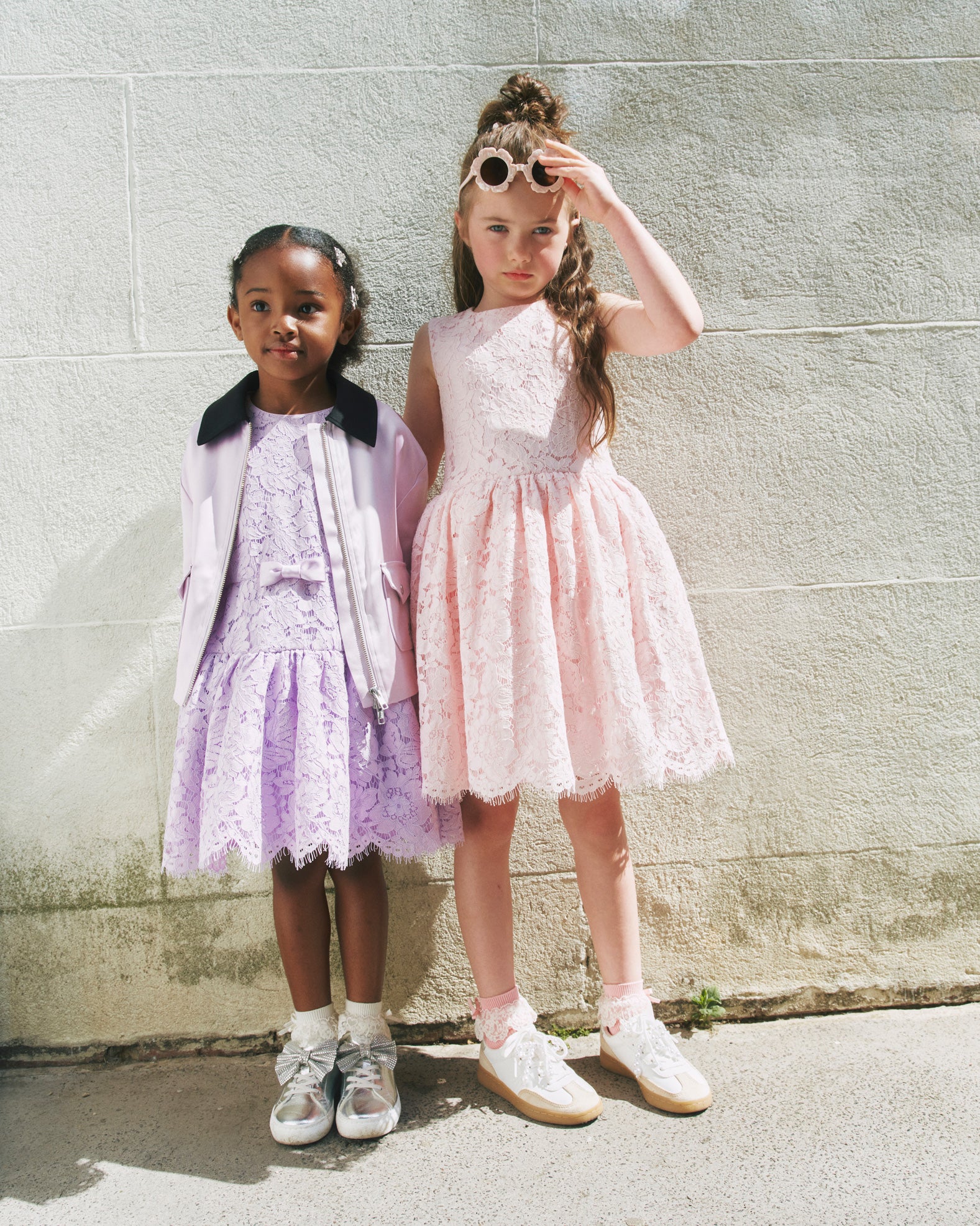 Pink Sleeveless Lace Dress – self-portrait