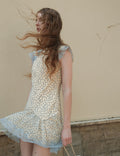 Yellow Devore Polka Dot Mini Dress
