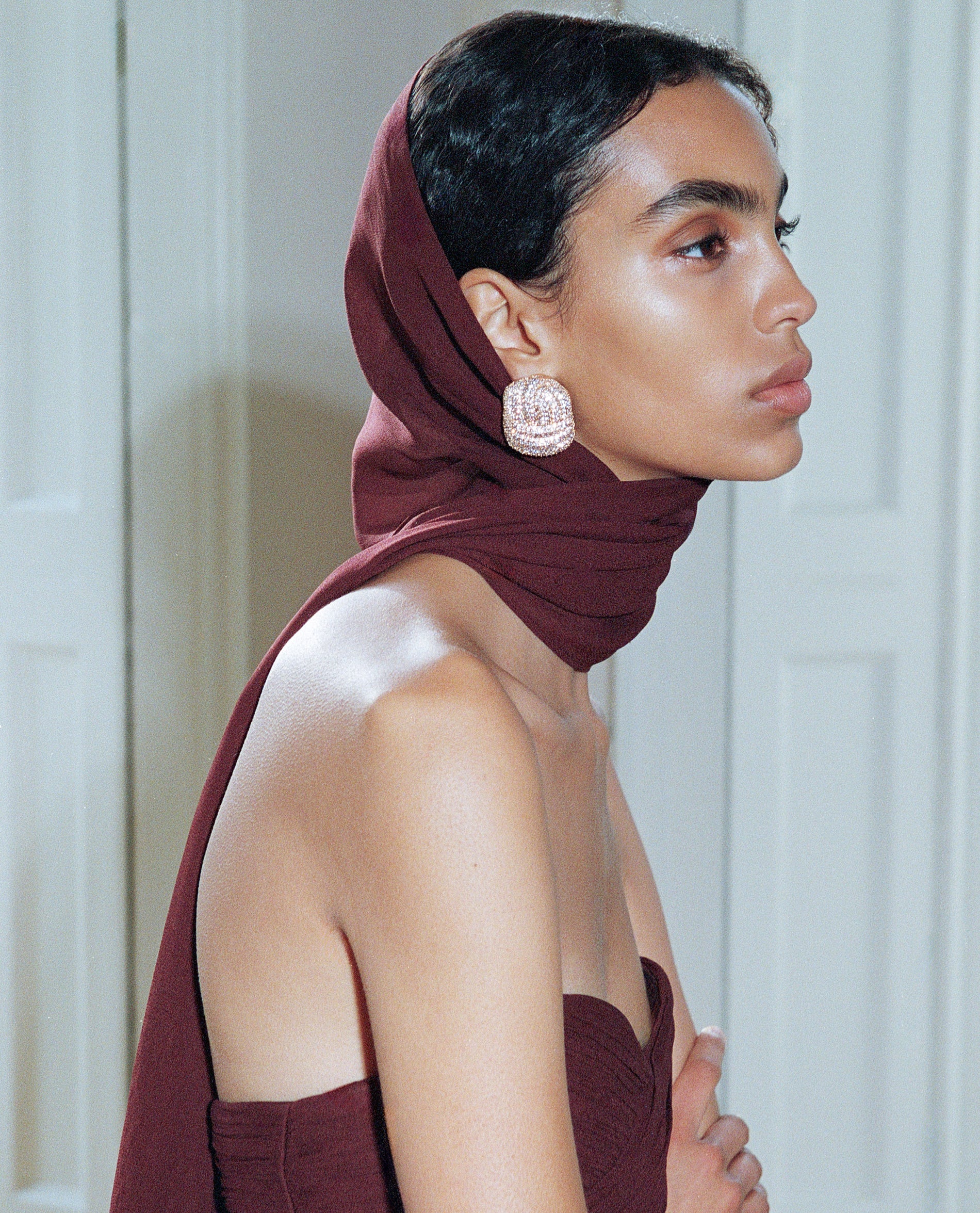 Gold Crystal Knot Earrings