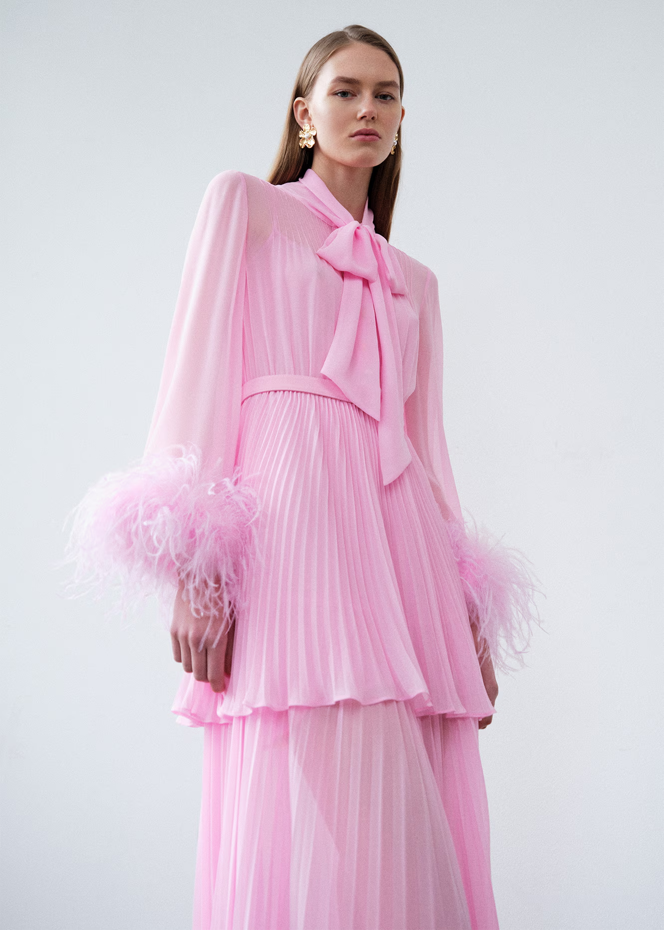 self portrait pink feather dress Pink Taffeta Feather Mini Dress  self-portrait