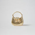 Gold Croc Crescent Bow Micro Bag