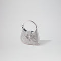 Silver Rhinestone Crescent Bow Micro Bag