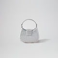 Silver Rhinestone Crescent Bow Micro Bag