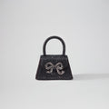 Black Rhinestone Micro Bow Bag