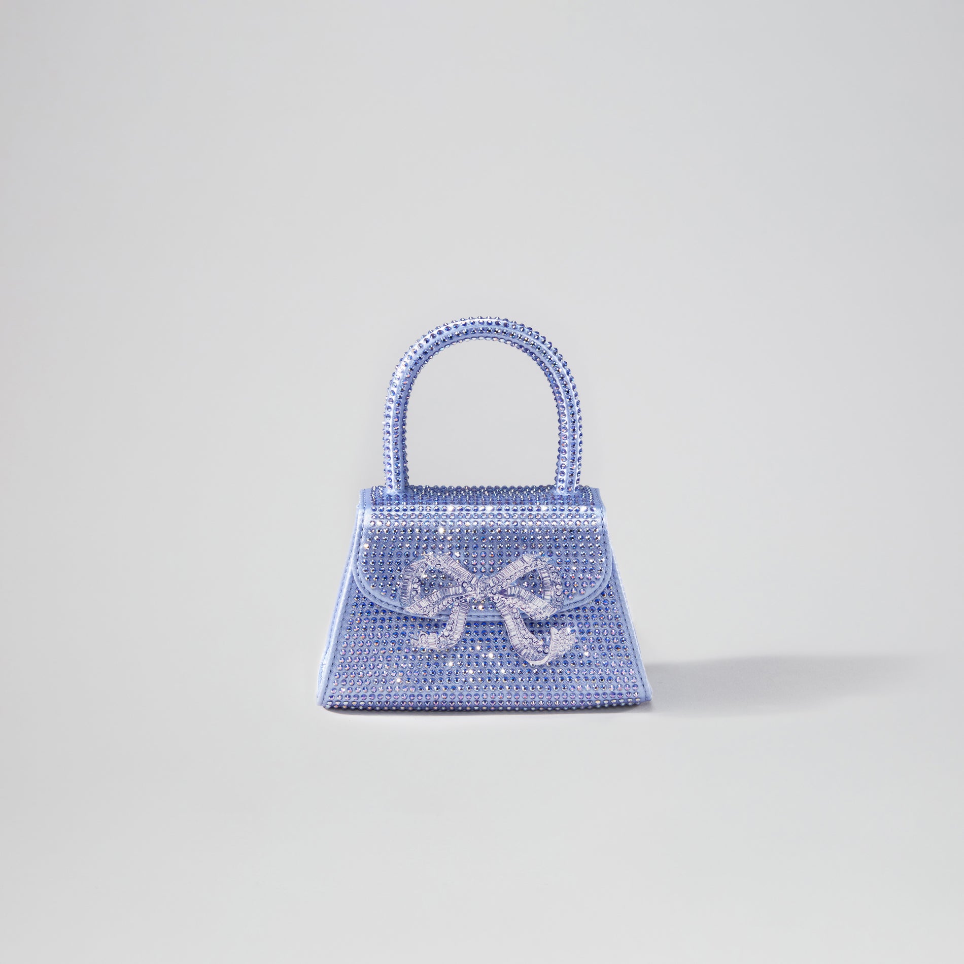 Blue Rhinestone Micro Bow Bag