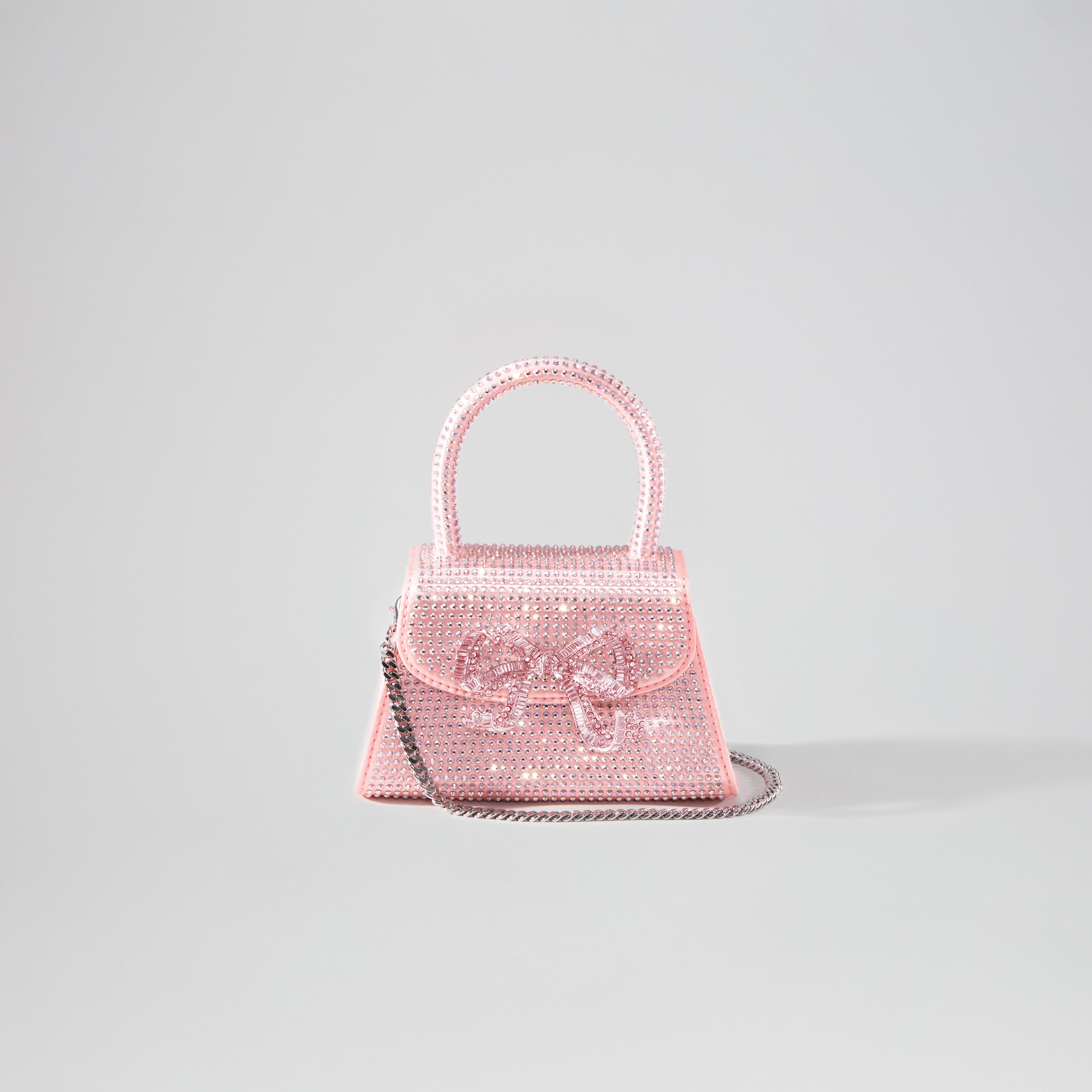 Pink Rhinestone Micro Bow Bag