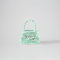 Green Rhinestone Micro Bow Bag