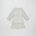 Cream Chiffon Tiered Dress