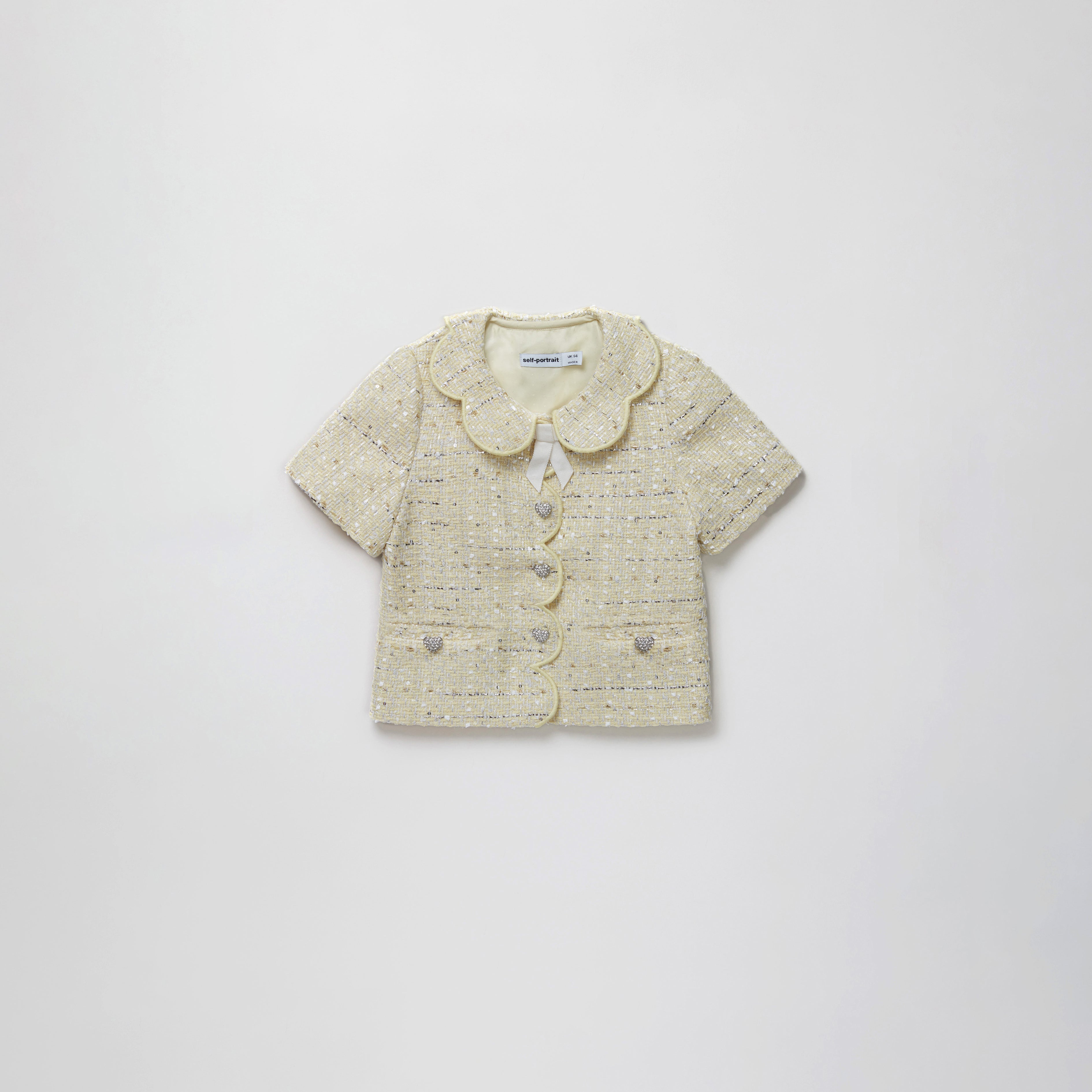 옐로우 부클 스캘럽 칼라 재킷