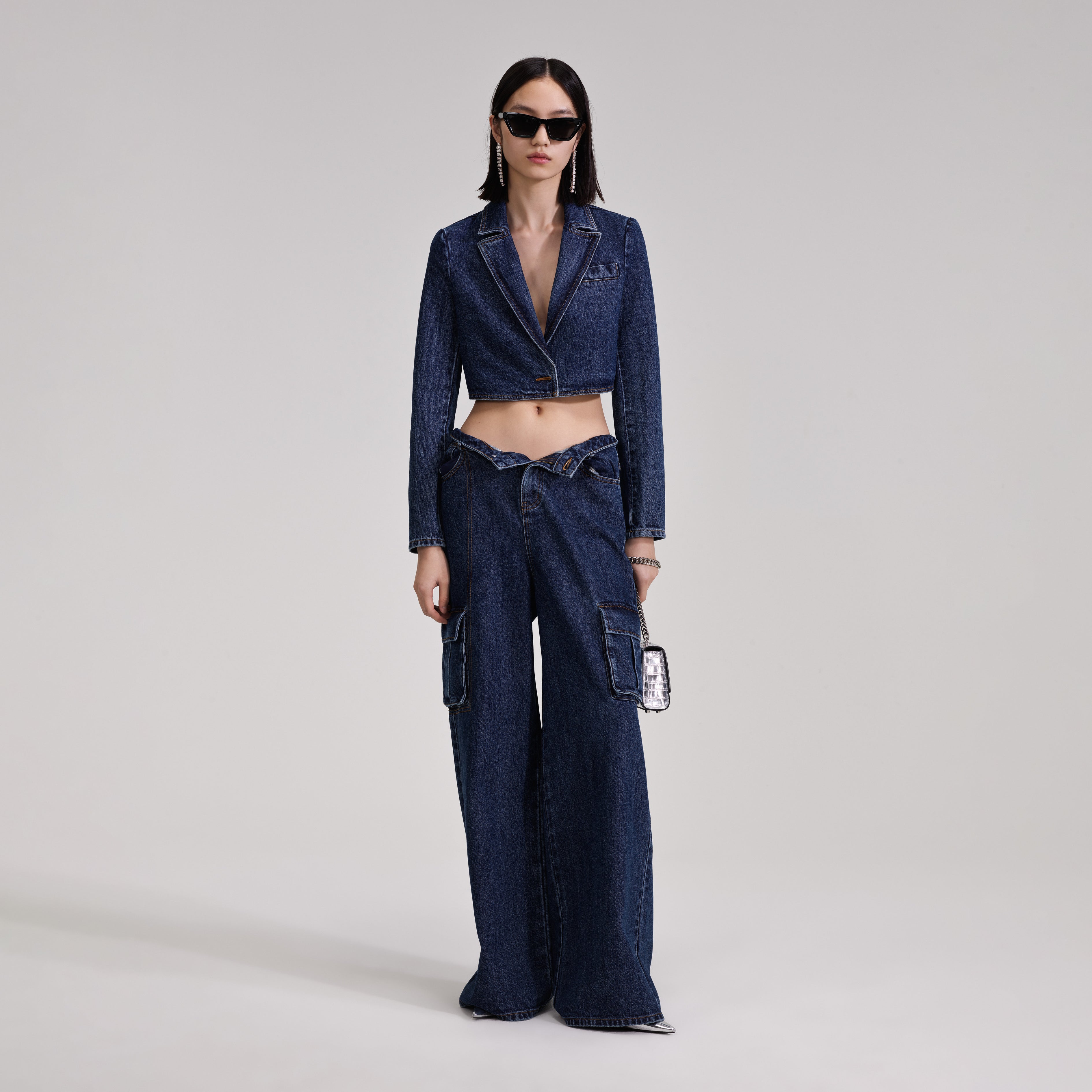 크롭 데님 재킷