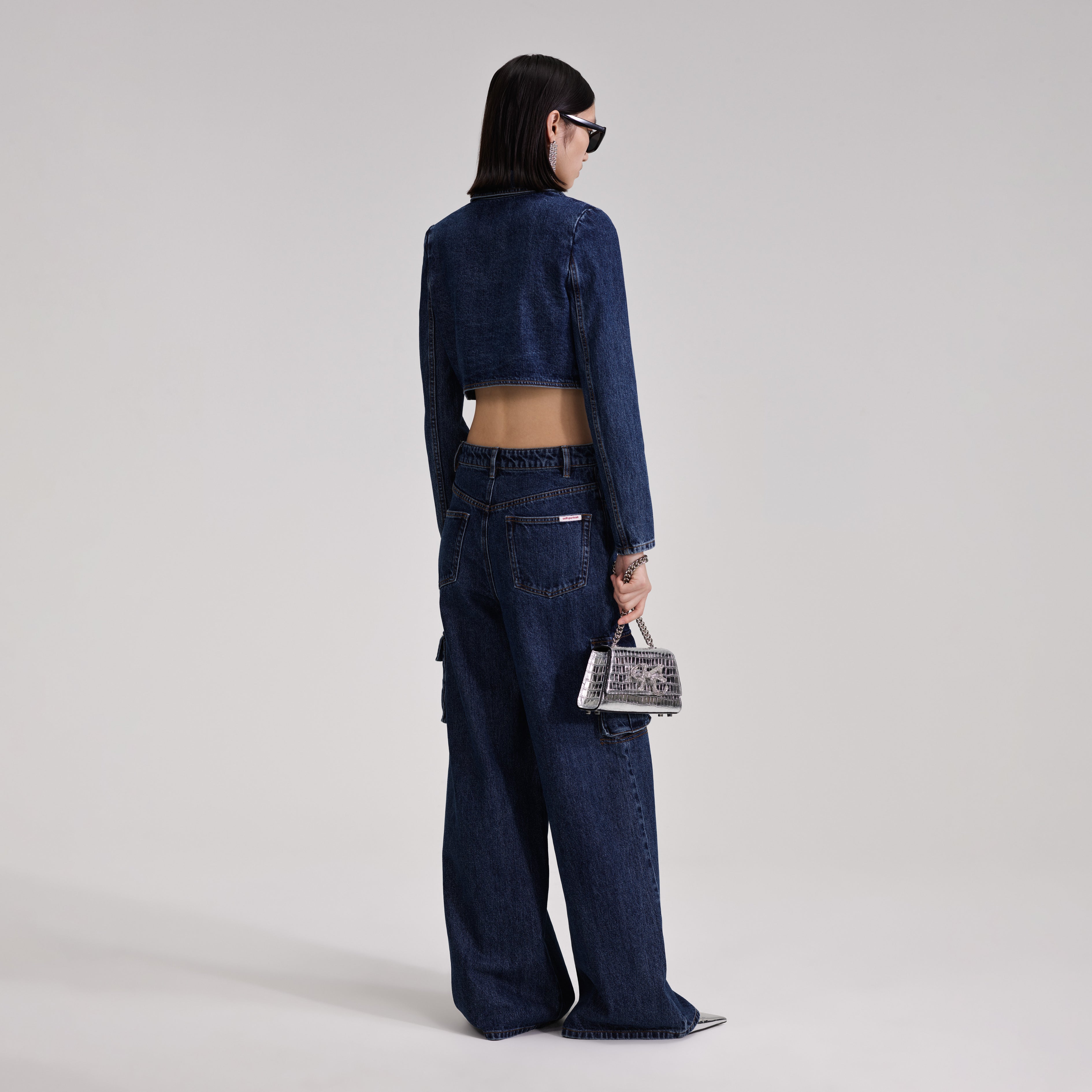 크롭 데님 재킷