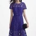 Cobalt Lace Midi Dress