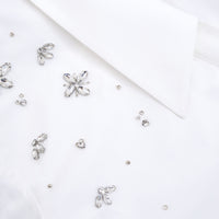 White Cotton Embellished Mini Dress