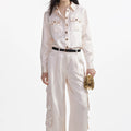 Cream Satin Shirt
