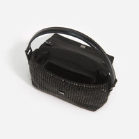 Black Rhinestone Chainmail Micro Bag