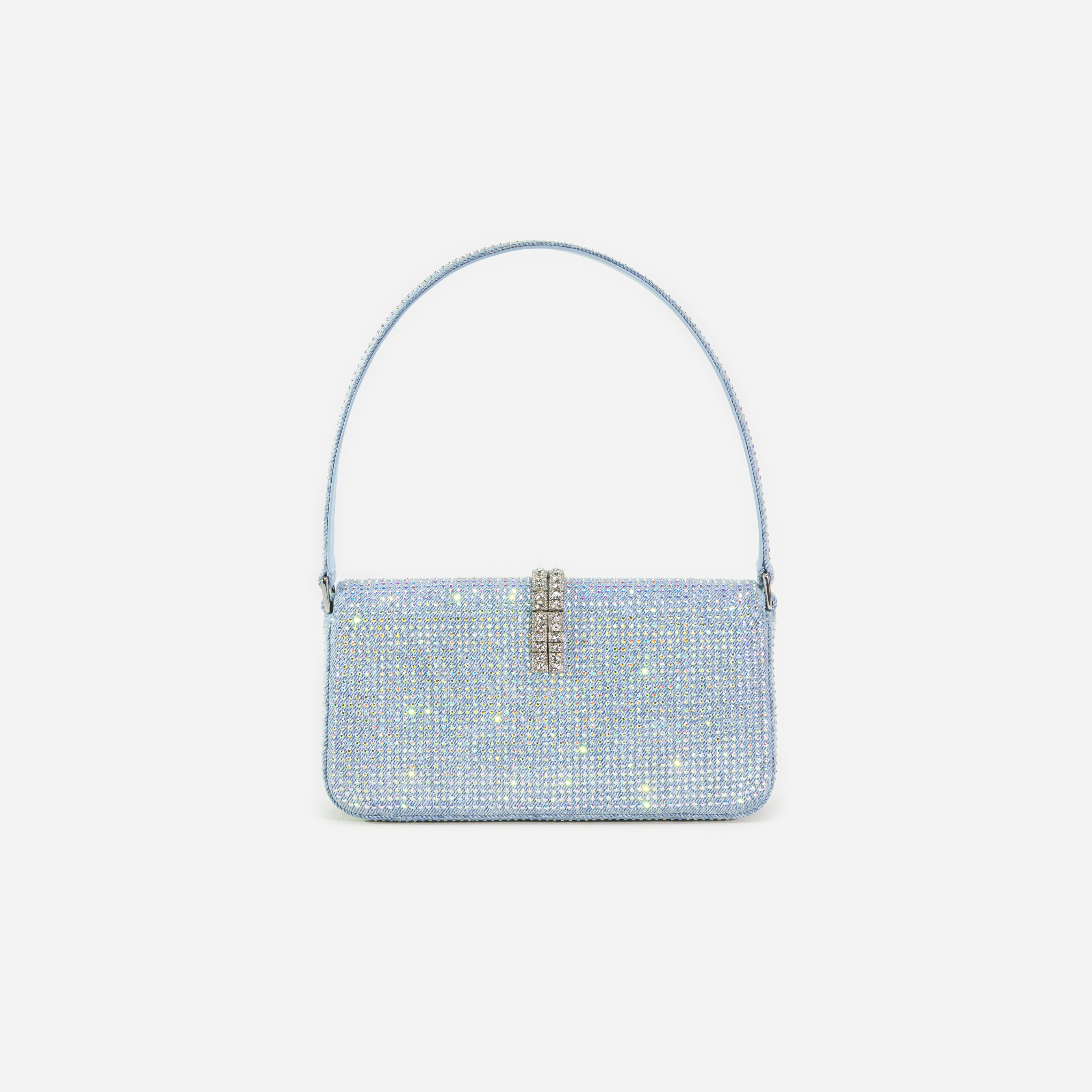 Blue Rhinestone Denim Shoulder Bag
