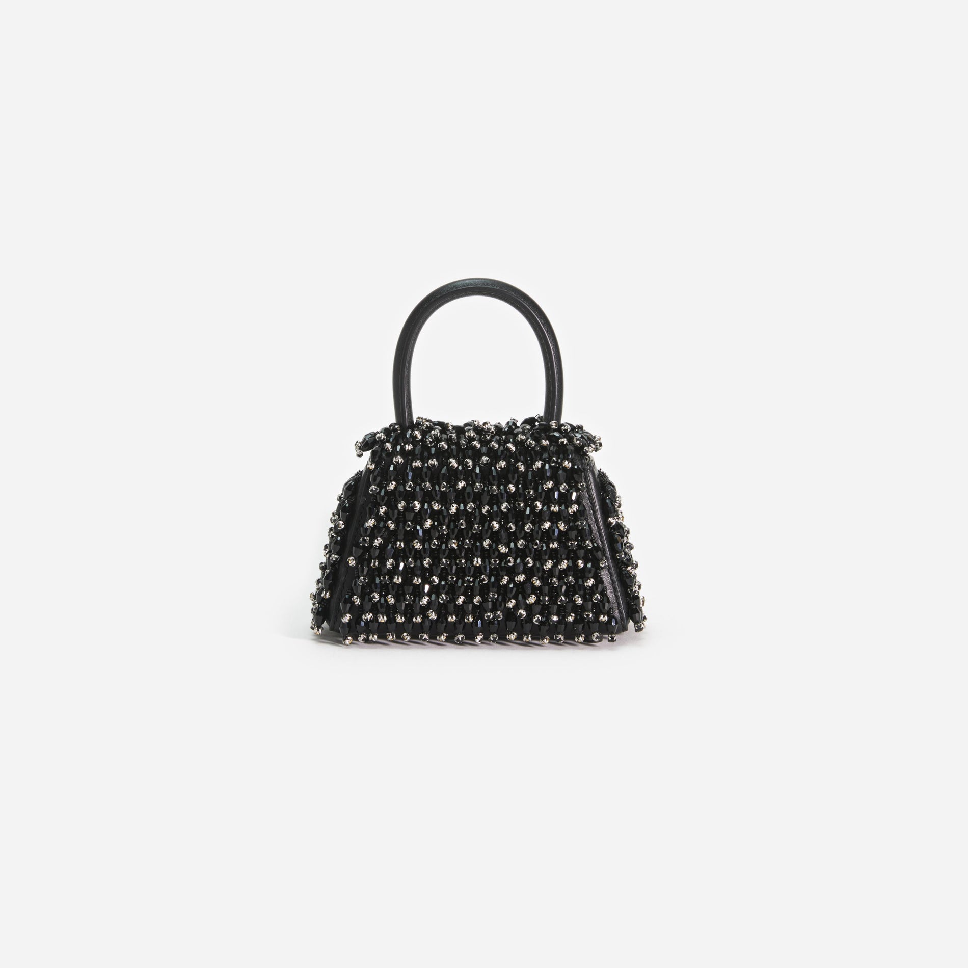 Black Embellished Micro Bow Bag