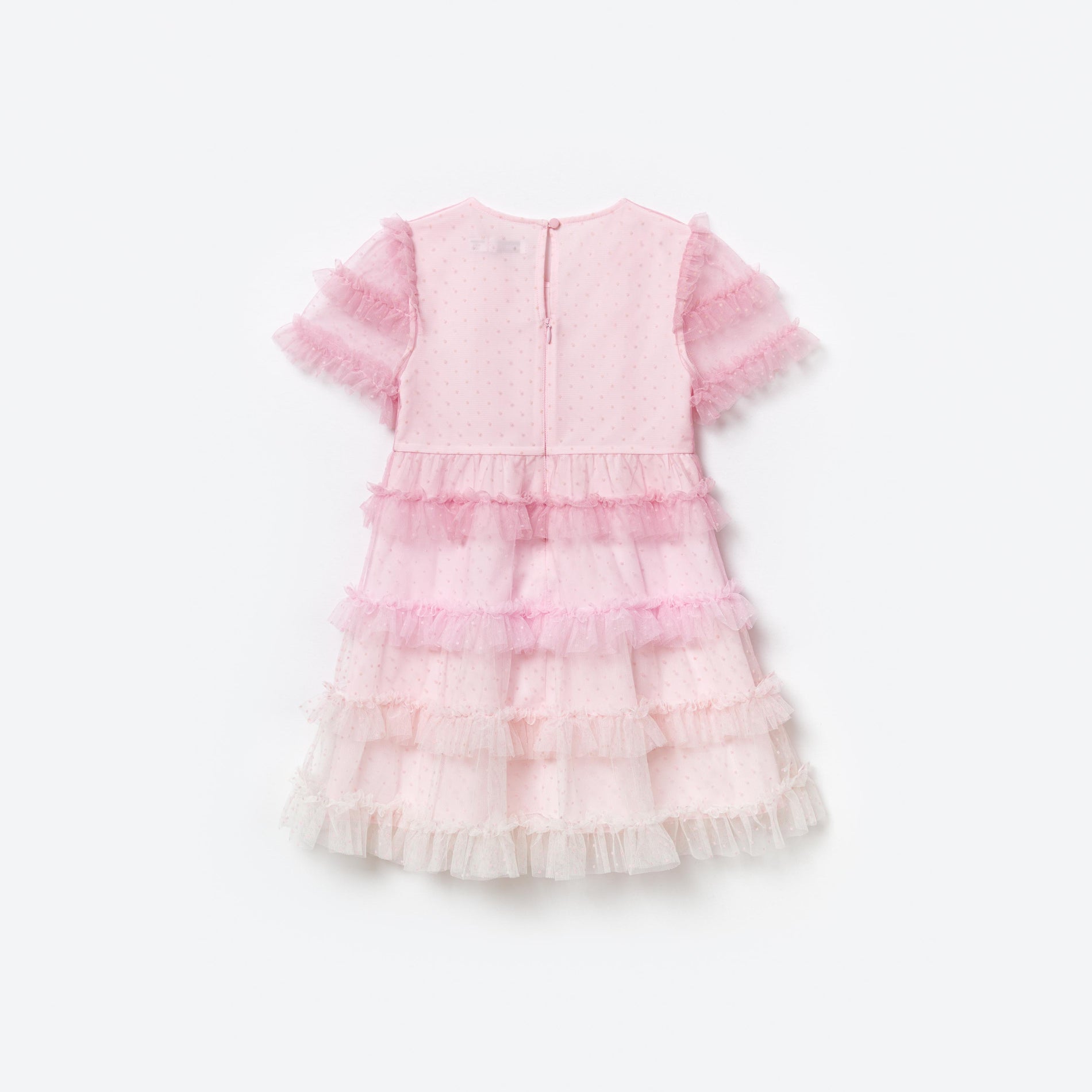 Pink Mesh Dot Mini Dress