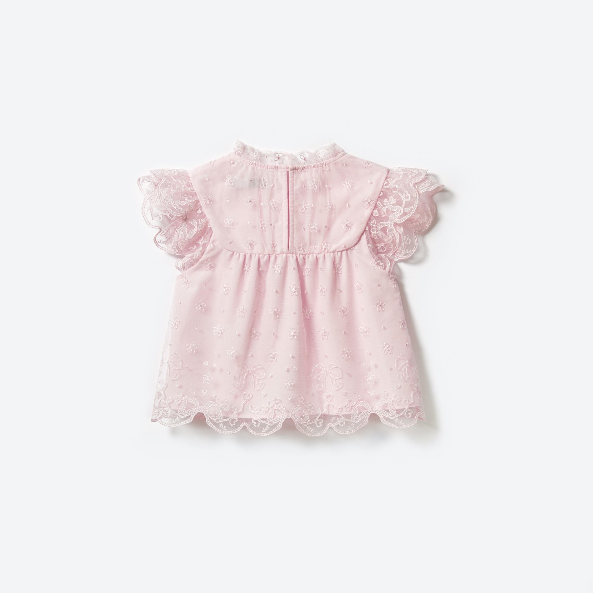 핑크 리본 메시 탑