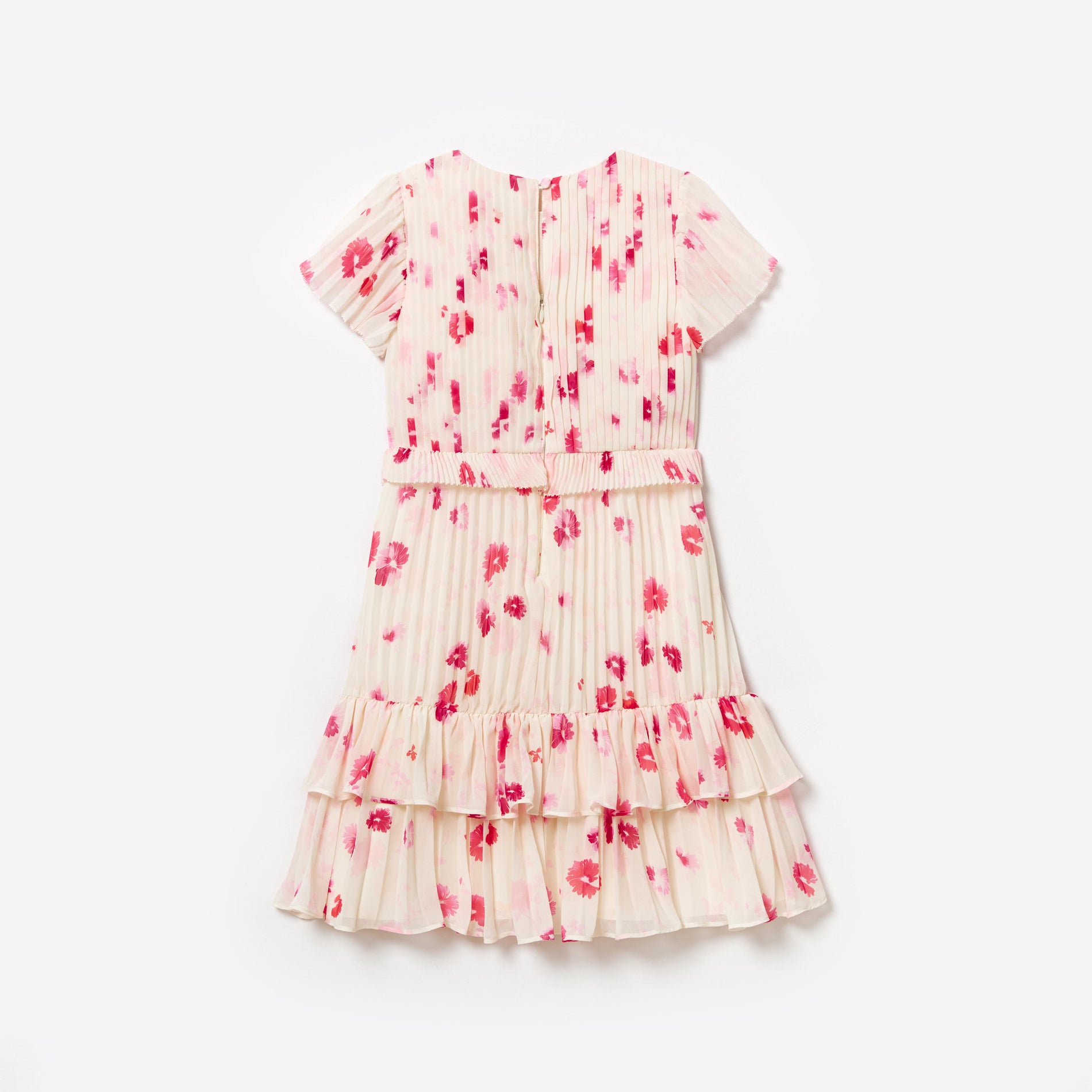 프린트 쉬폰 미디 드레스